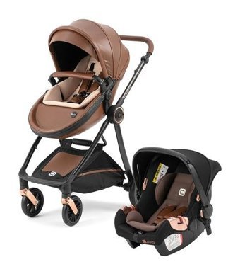Quard BC-310 Çift Yönlü Katlanır 360 Derece Dönebilen Tam Yatar Travel Sistem Bebek Arabası Kahverengi