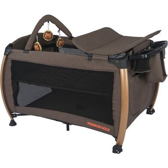 Maccon Premium Alüminyum 25 kg Kapasiteli Taşınabilir Ara Katlı 110 cm x 70 cm Sallanan Park Yatak Kahverengi