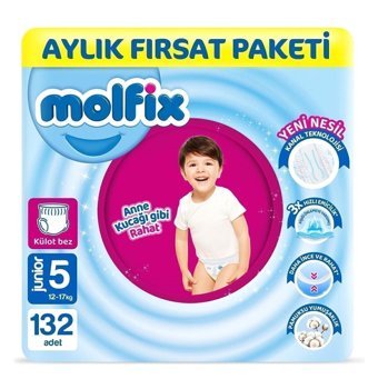 Molfix Anne Kucağı Gibi Rahat 5 Numara Külot Bebek Bezi 132 Adet