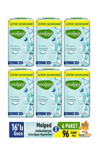 Molped Extra İnce 16'lı Hijyenik Ped 6 Adet