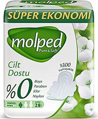 Molped Pure & Soft Organik İnce 28'li Hijyenik Ped 1 Adet