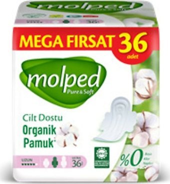Molped Pure & Soft Organik İnce 36'lı Hijyenik Ped 4 Adet