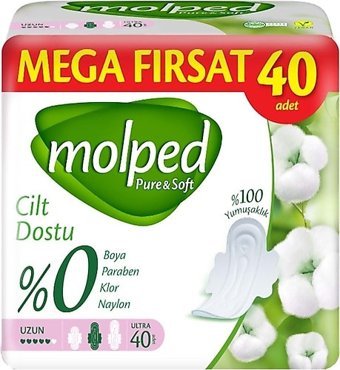 Molped Pure & Soft Organik İnce 40'lı Hijyenik Ped 1 Adet