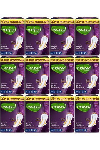 Molped SuperNight İnce 16'lı Hijyenik Ped 12 Adet