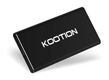 Kootion Yüksek Hızlı Katı Hal Ultra İnce 500 GB USB Type C USB 3.1 Taşınabilir SSD Siyah