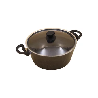Penguen PNG-10918 Cam Kapaklı 2 Parça 30 cm Granit Derin Tencere