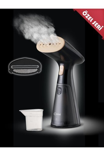 Kiwi KSI 6440 1000 W 18 gr/dk Çelik Tabanlı Kablolu Buharlı Seyehat Ütüsü Siyah