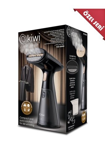Kiwi KSI 6440 1000 W 18 gr/dk Çelik Tabanlı Kablolu Buharlı Seyehat Ütüsü Siyah
