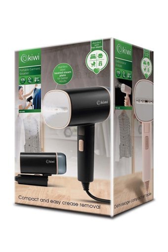 Kiwi KSI 645 1200 W 18 gr/dk Alüminyum Tabanlı Kablolu Buharlı Seyehat Ütüsü Siyah