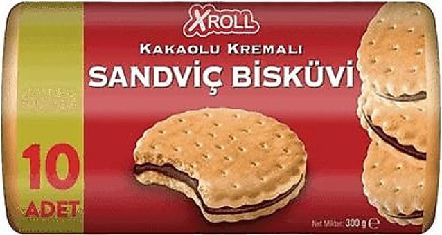 Xroll Sandviç Kakaolu Bisküvi 10x30 gr