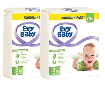 Evy Baby 3 Numara Cırtlı Bebek Bezi 60 Adet