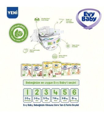 Evy Baby 3 Numara Cırtlı Bebek Bezi 60 Adet