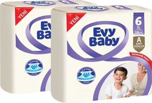 Evy Baby 6 Numara Cırtlı Bebek Bezi 2x56 Adet