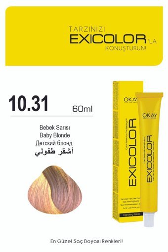 Exicolor 10.31 Bebek Sarısı Krem Saç Boyası 2x60 ml