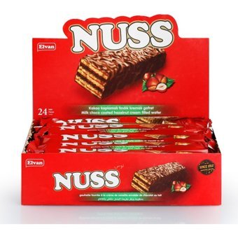 Elvan Nuss Çikolatalı Fındıklı Gofret 24x18 gr