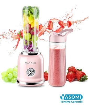 Yasomi Çift Bıçaklı Tekli Blender Pembe