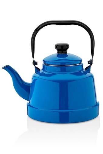 Ebru Metal 16 Üstten Kulplu Çaydanlık Mavi