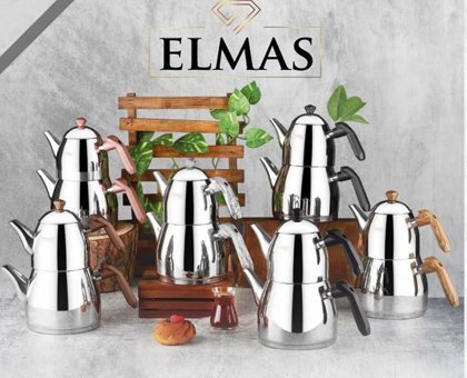 Kahramanlar Elmas Mini Paslanmaz Çelik Çaydanlık Gümüş