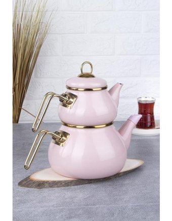 Acar Qualita Roly&Poly Emaye Çaydanlık Pembe