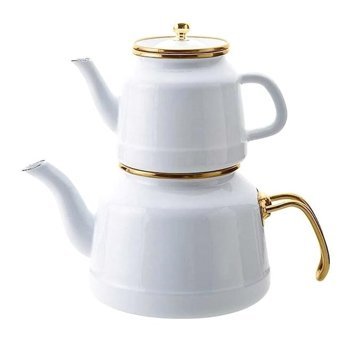 Arow TR-4534 Emaye Çaydanlık Beyaz-Gold