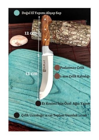 Sürlaz 15 cm Ahşap - Çelik - Plastik Et Bıçağı