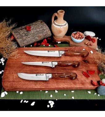 Sürlaz 20 cm Ahşap - Çelik Et Bıçağı
