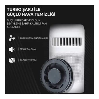 Nice 4 İn 1 5 W 30 dB 10 m² İyonizer Ozonsuz Hepa Filtreli Hava Temizleyici Beyaz