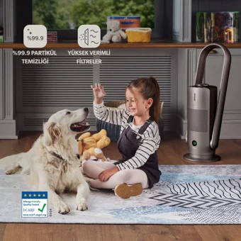 Homend O-Zone Duo 9005H 60 W 20 m² Karbon Filtreli İyonizer Ozonsuz Hepa Filtreli Hava Temizleyici Gri