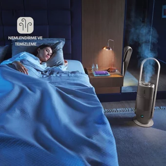 Homend O-Zone Duo 9005H 60 W 20 m² Karbon Filtreli İyonizer Ozonsuz Hepa Filtreli Hava Temizleyici Gri