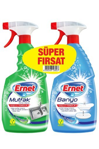 Ernet Vegan Sıvı Sprey Mutfak Temizleyici 2x750 ml