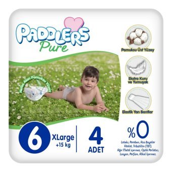 Paddlers Pure 6 Numara Cırtlı Bebek Bezi 4x5 Adet