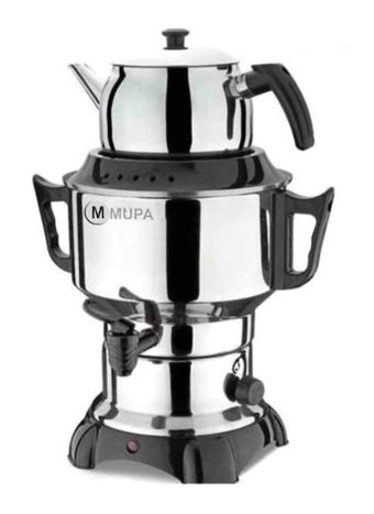 Mupa MC700 1000 W 3.5 lt Çelik Tek Demlikli Tek Musluklulu Elektrikli Semaver Gümüş