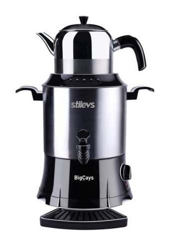 Stilevs Bolçay 1250 W 4 lt Çelik Tek Demlikli Tek Musluklulu Elektrikli Semaver Siyah