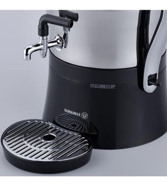 Korkmaz Çaykolik 2000 W 3.5 lt Çelik Tek Demlikli Tek Musluklulu Elektrikli Semaver Siyah