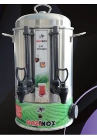 GazGümüş 220 - 230 W 17.5 lt Çelik Çift Musluklulu Elektrikli Semaver Gümüş