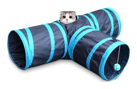 Haqos Carno Kedi Otlu Peluş Tüylü Isırma Yavru-Yetişkin Kedi Tüneli Kedi Oyuncağı