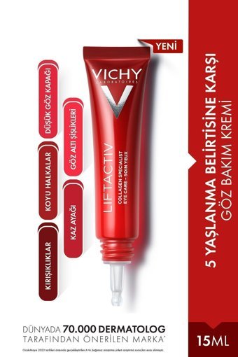 Vichy Liftactiv Collagen Tüm Ciltler için Göz Çevresi Krem Tüp 15 ml
