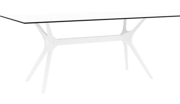 Siesta İbiza 90x180 cm Siyah Dikdörtgen Plastik Bahçe Masası