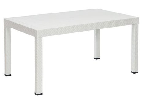 Sandalie 90x150 cm Beyaz Dikdörtgen Plastik Bahçe Masası