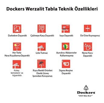 Dockers Valerya 70x120 cm Çok Renkli Dikdörtgen Werzalit Bahçe Masası