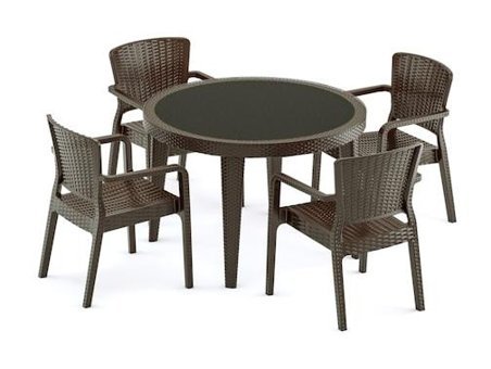 Bintaş Mobilya 90x90 cm Siyah Yuvarlak Plastik Bahçe Masası
