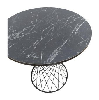 Bengi Ticaret Optimaly Pota 80x78 cm Siyah Yuvarlak Metal Bahçe Masası