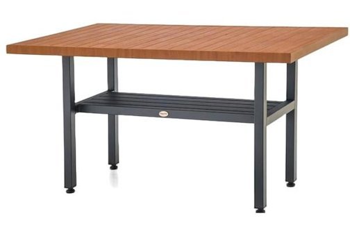Bahçeme 75x130 cm Kahverengi Dikdörtgen Alüminyum Bahçe Masası
