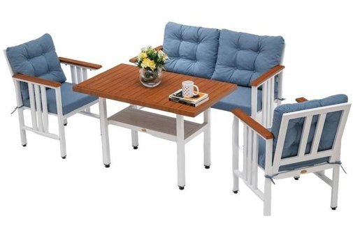 Bahçeme 75x130 cm Kahverengi Dikdörtgen Alüminyum Bahçe Masası