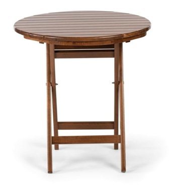 Ustoll Furniture Buzludja 70 cm Kahverengi Katlanabilir Yuvarlak Ahşap Bahçe Masası