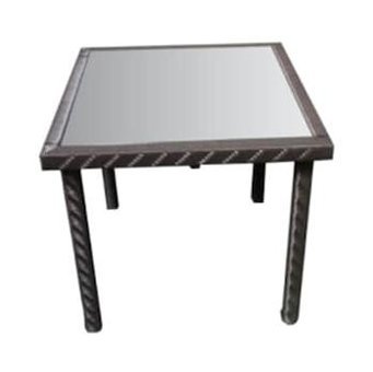 Rem  90x90 cm Sİyah Kare Rattan Bahçe Masası