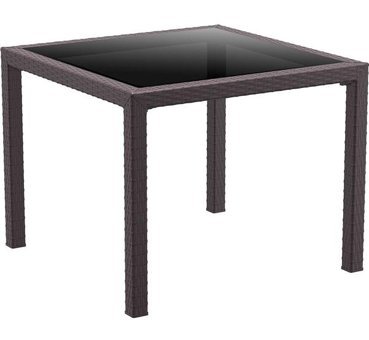 Siesta Bali 94x94 cm Beyaz-Siyah Kare Plastik Bahçe Masası