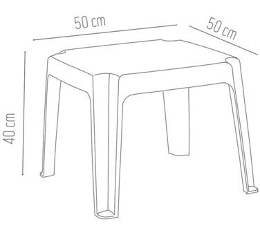 Holiday Teak 50x50 cm Bej Kare Plastik Bahçe Masası