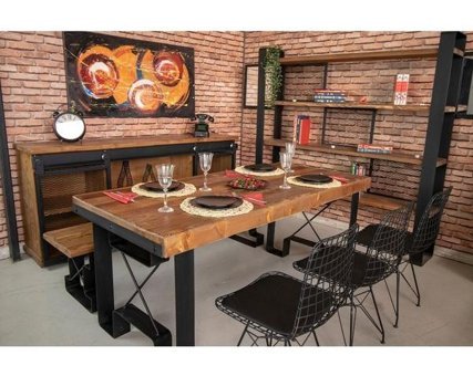 Derya Wood 180x85 cm Kahverengi Kare Ahşap Bahçe Masası