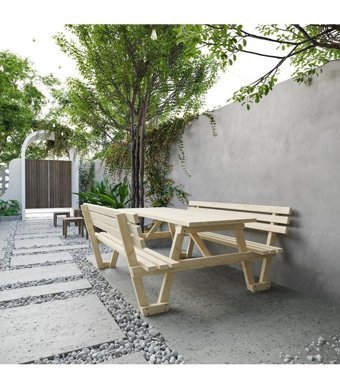 Renazzo 70x190 cm Krem Dikdörtgen Ahşap Bahçe Masası